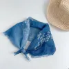 Cross-border scarf wholesale, e-commerce live streaming, supply chain, linen wax-dyed and printed small square scarves Application Scenario